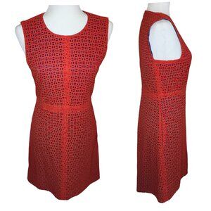 Diane von Furstenberg Red Eyelet Cotton Shift Dress Women’s Size 6 (Estimated)